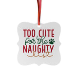 Too Cute For The Naughty List Square Aluminum Ornament