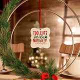 Too Cute For The Naughty List Square Aluminum Ornament