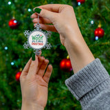 We Woof You A Merry Christmas Pewter Snowflake Ornament