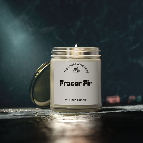 Fraser Fir Scented Candle, Coconut Apricot Wax, 9oz