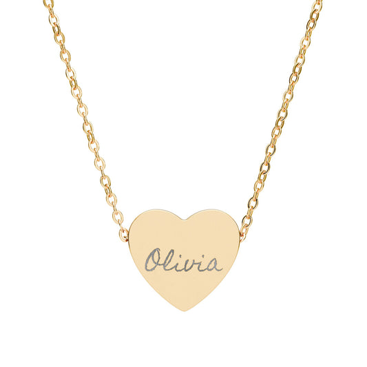 Olivia Women's Name Heart Necklace, Engraved