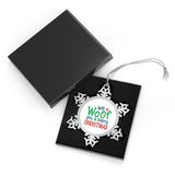 We Woof You A Merry Christmas Pewter Snowflake Ornament