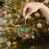 We Woof You A Merry Christmas Glass Ornament