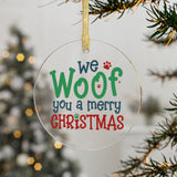 We Woof You A Merry Christmas Round Acrylic Ornament