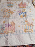 Critters On A Train Baby Quilt