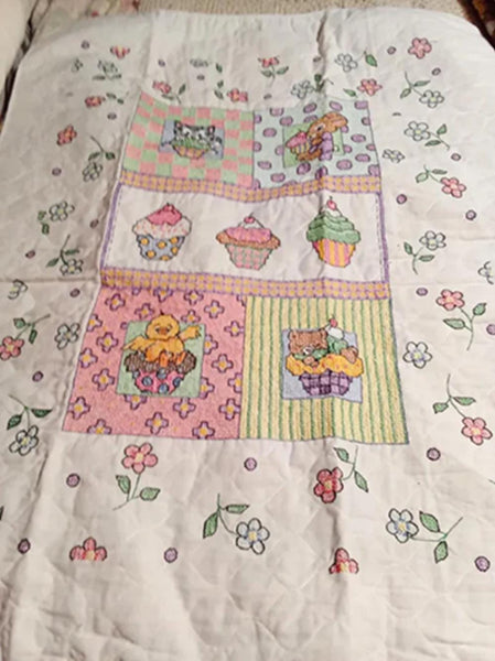 Baby Animals and Cupcakes Baby Quilt