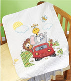 Jungle Babies On A Drive Baby Quilt