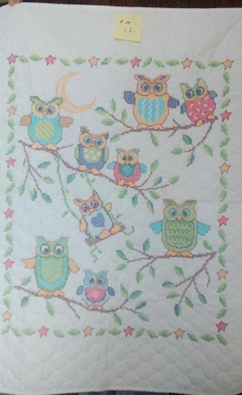 Owls In A Tree Baby Quilt