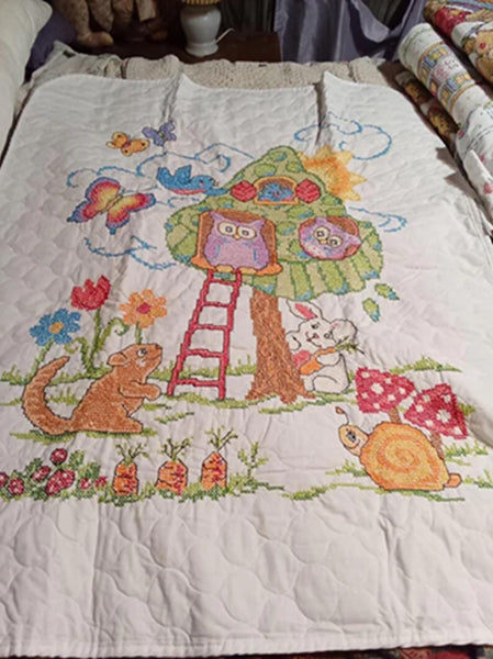 Treehouse Friends Baby Quilt