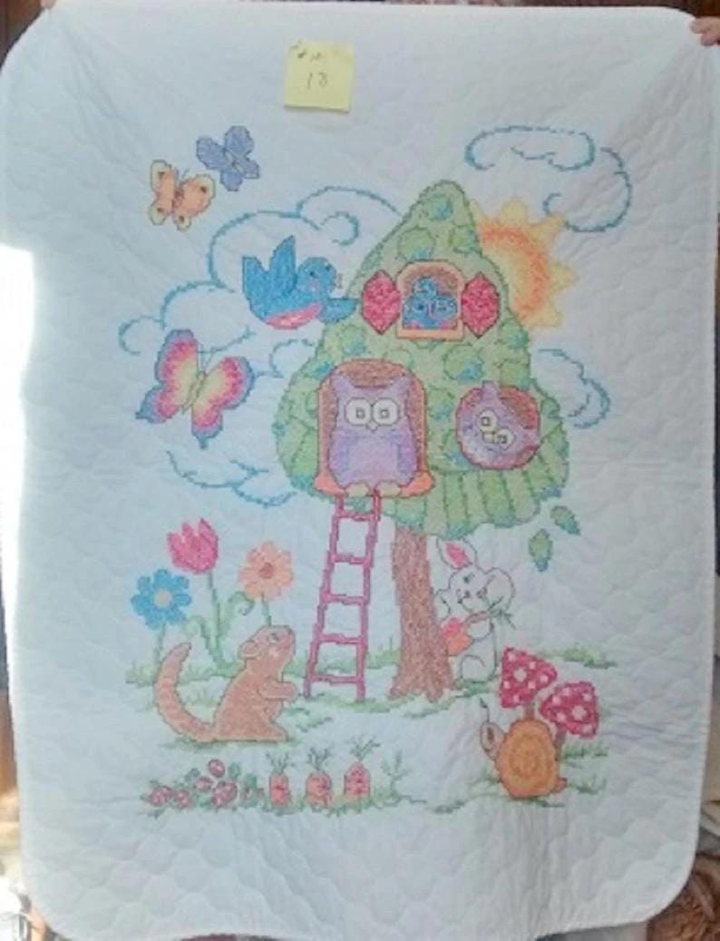 Treehouse Friends Baby Quilt