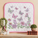 Butterflies and Flowers Square Baby Quilt