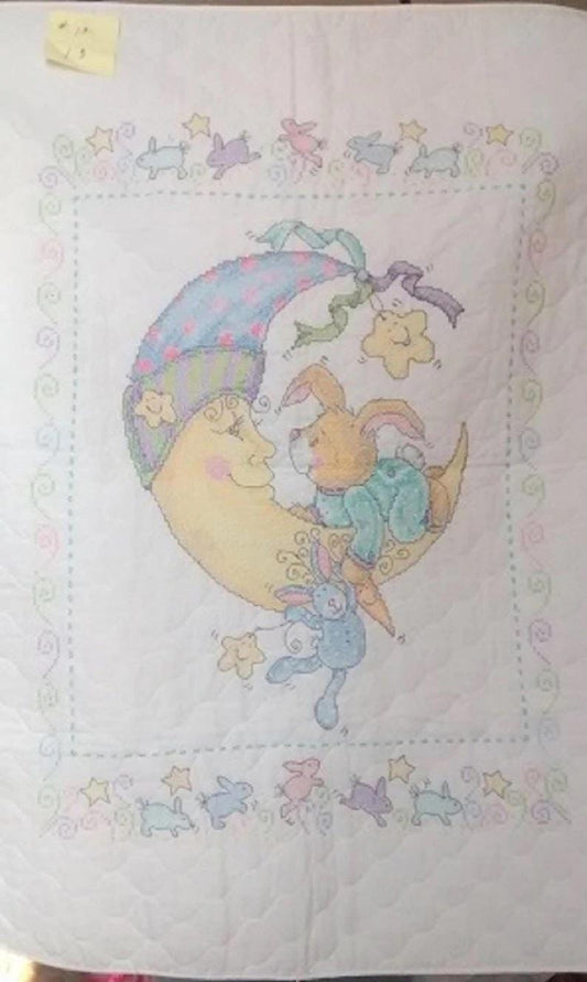 Moon Bunny Baby Quilt