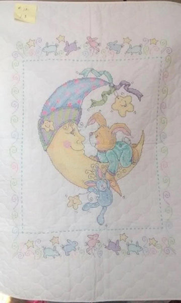 Moon Bunny Baby Quilt