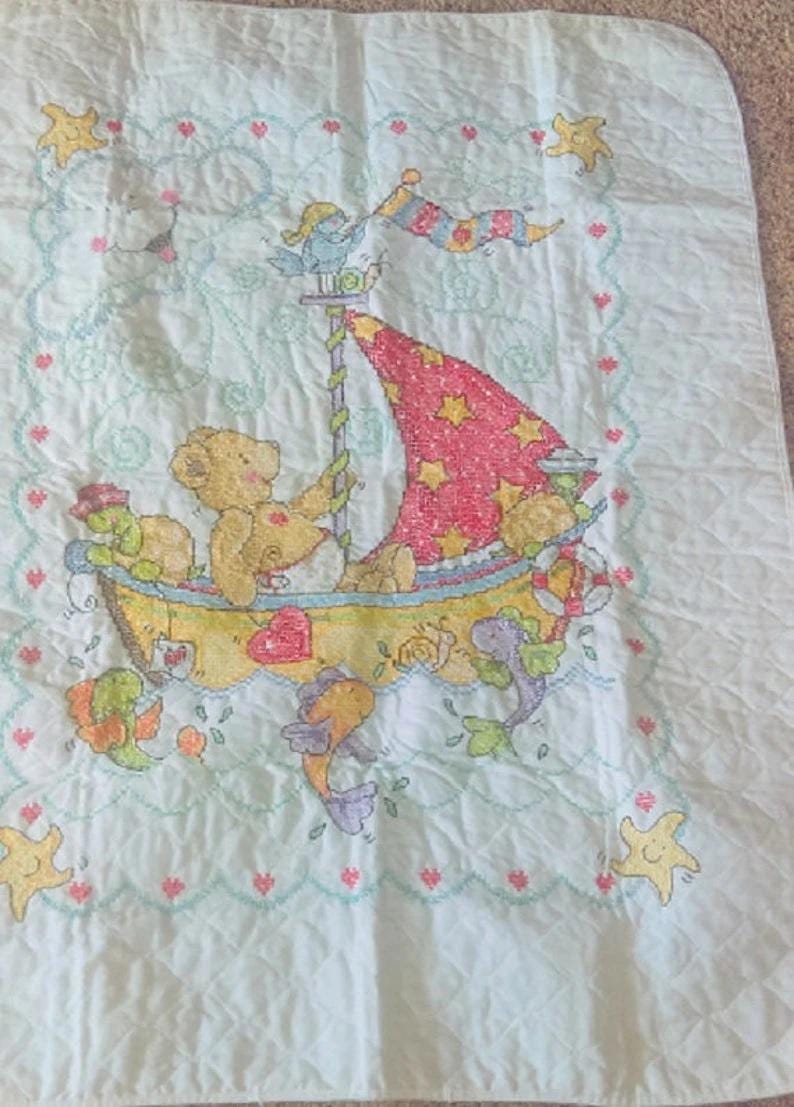 Sailing Bear Baby Quilt