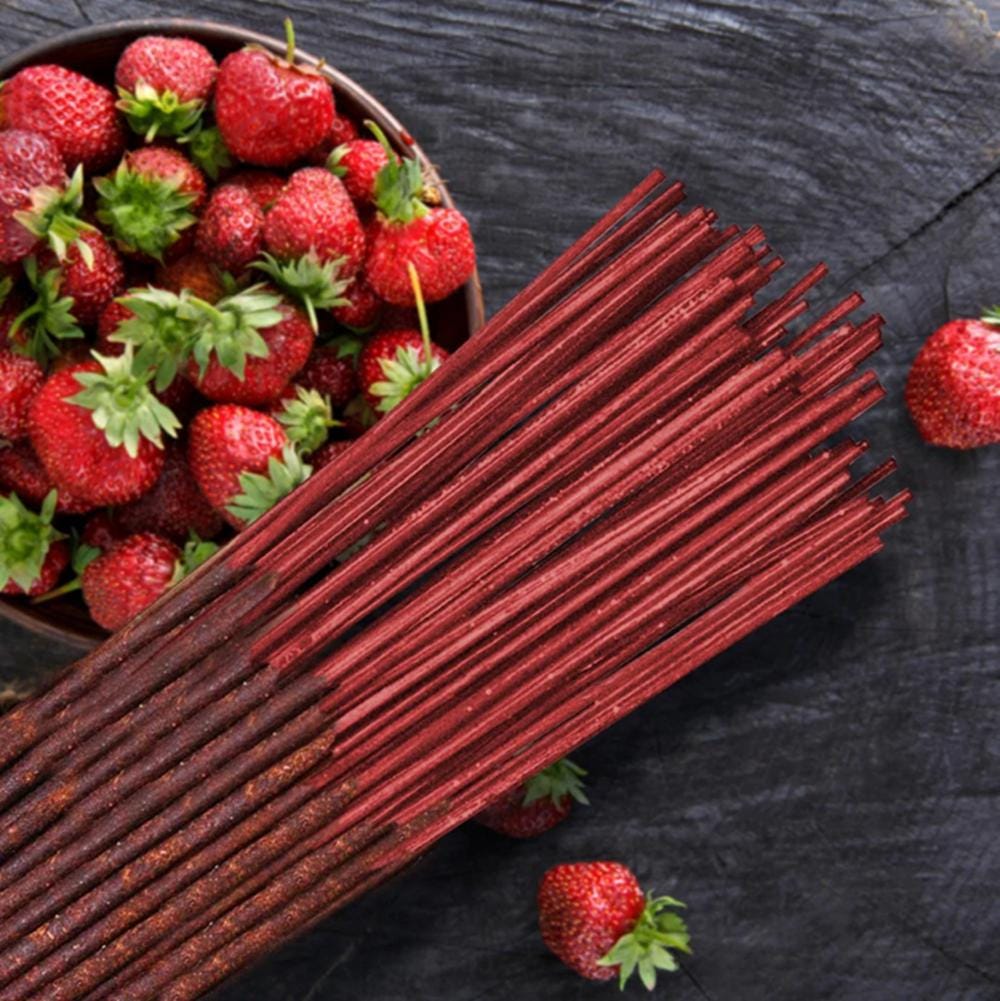 Strawberry Incense Sticks, Three Sizes, And Cones
