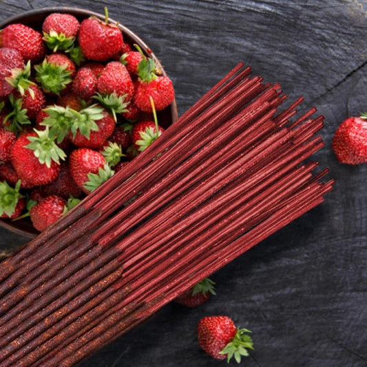 Strawberry Incense Sticks, Three Sizes, And Cones
