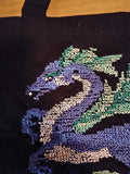 Fantasy Sea Dragon Embroidered Tote Bag