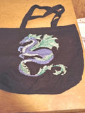 Fantasy Sea Dragon Embroidered Tote Bag